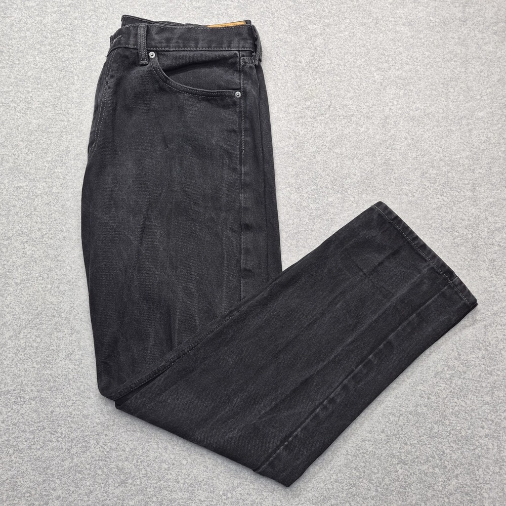 Levis 505 Jeans Mens 38x34 Black Straight Leg Denim Vintage Workwear Grunge